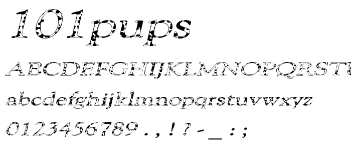 101pups font