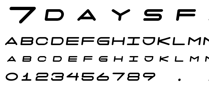 7daysfatoblique font