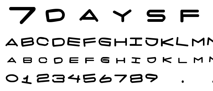 7daysfatrotated font