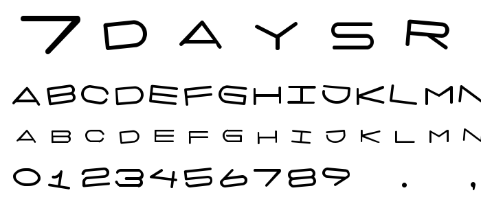 7daysrotated font