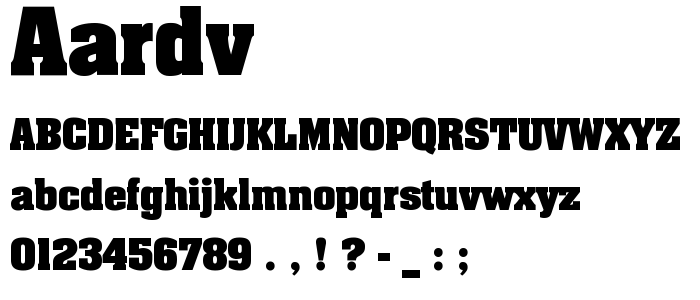 Aardv font