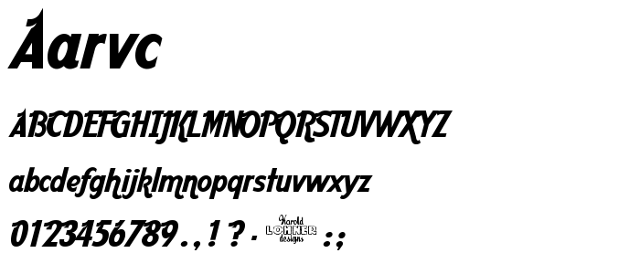 Aarvc font