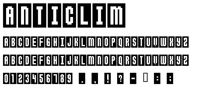 Anticlim font