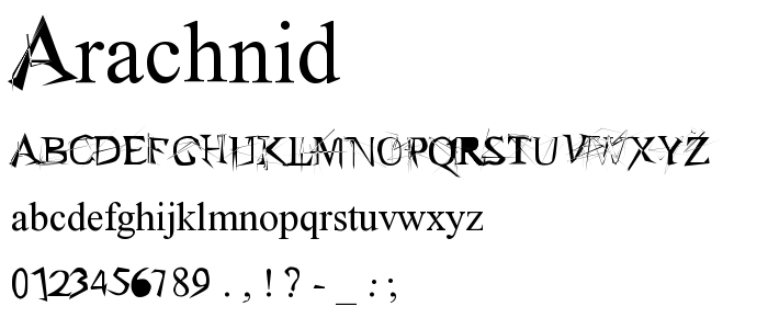 Arachnid font