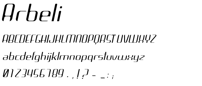 Arbeli font