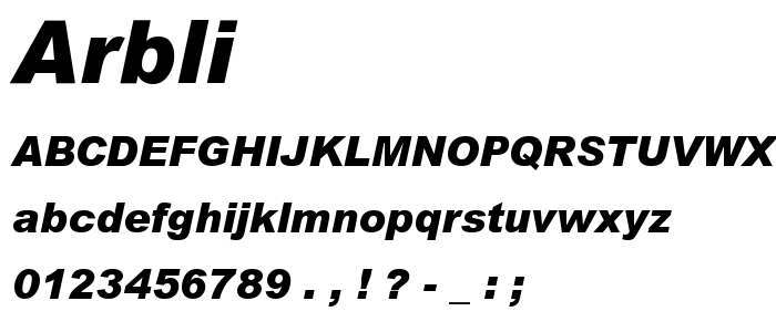 Arbli font