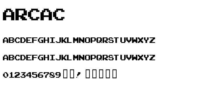 Arcac font