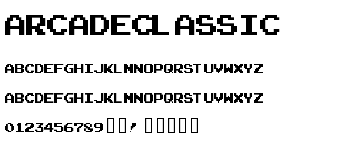 Arcadeclassic font