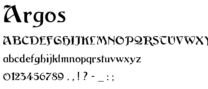 Argos font