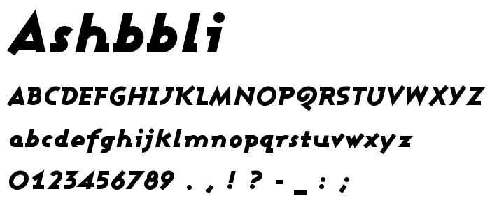 Ashbbli font