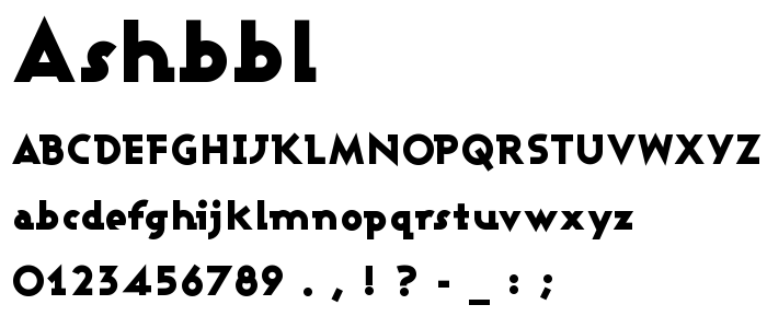 Ashbbl font