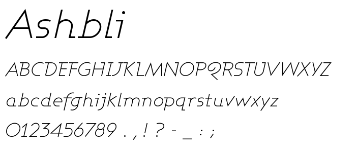 Ashbli font