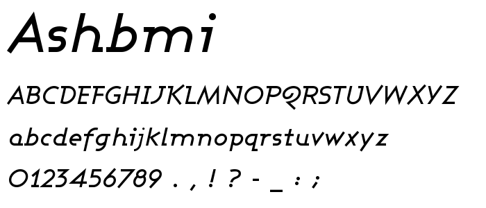 Ashbmi font