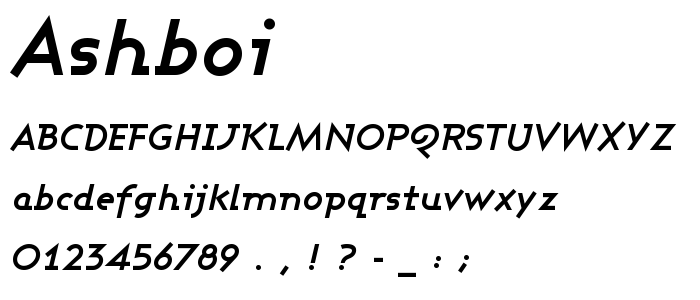 Ashboi font