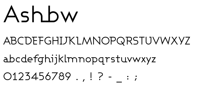 Ashbw font