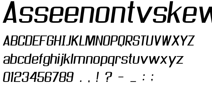 Asseenontvskew font