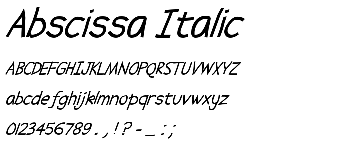 Abscissa_Italic font
