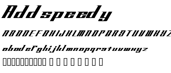 Addspeedy font