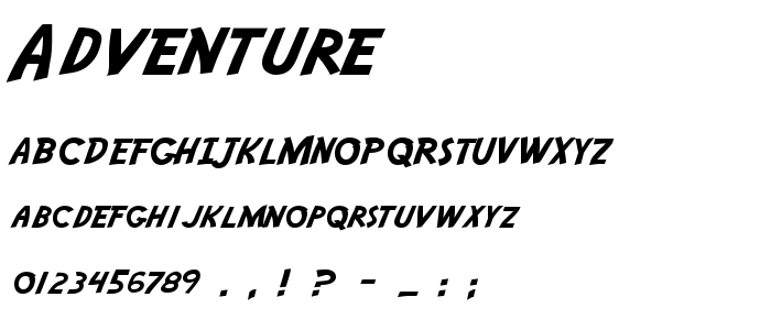 Adventure font