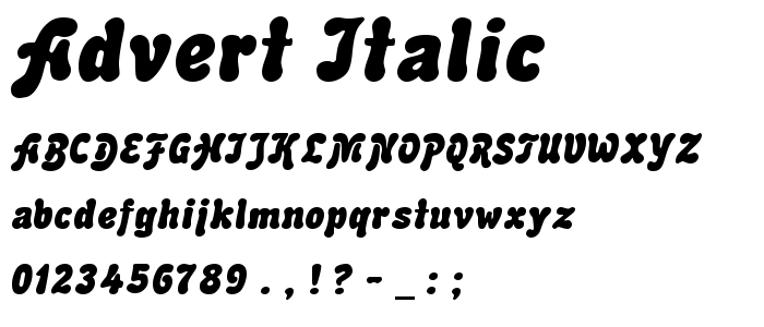 Advert_Italic font
