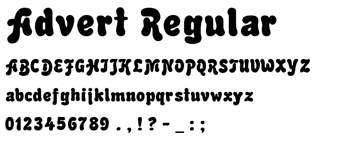 Advert_Regular font
