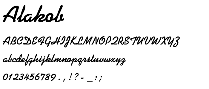 Alakob font