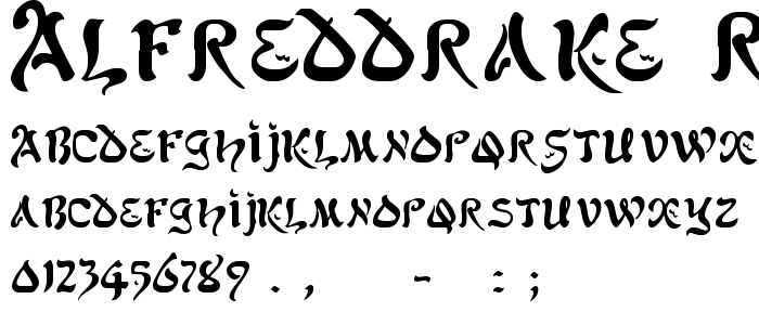 Alfreddrake_Regular font
