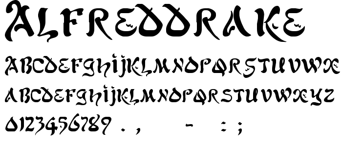 Alfreddrake font