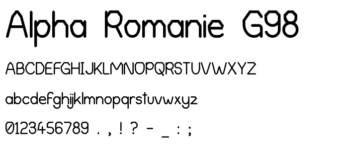 Alpha_Romanie_G98 font