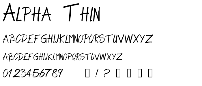 Alpha_Thin font