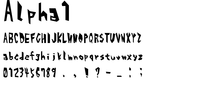 Alpha1 font