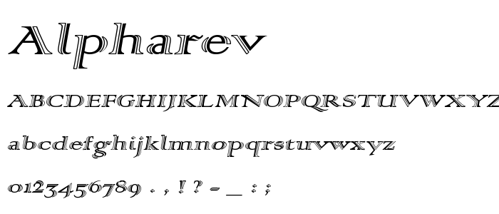 Alpharev font