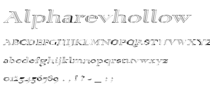 Alpharevhollow font