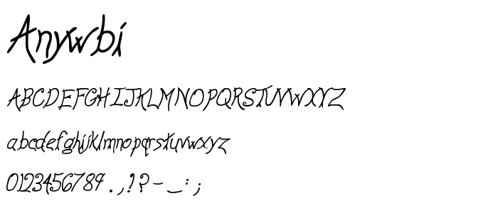 Anywbi font