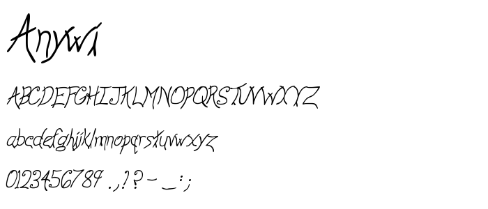 Anywi font