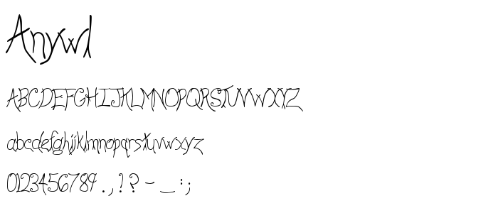 Anywl font