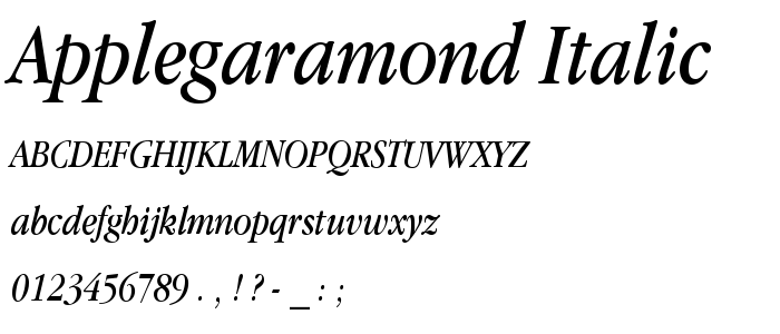 Applegaramond_Italic font