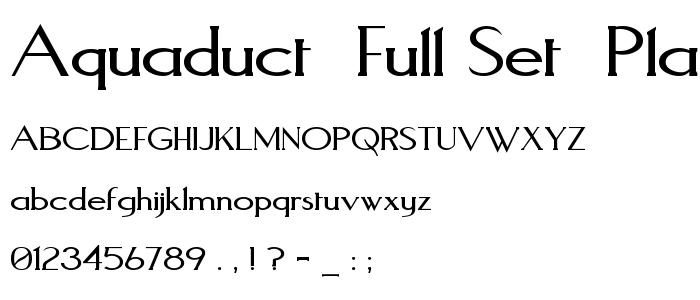 Aquaduct__Full_Set__Plain font