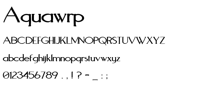 Aquawrp font