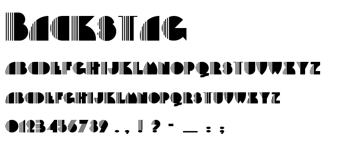 Backstag font