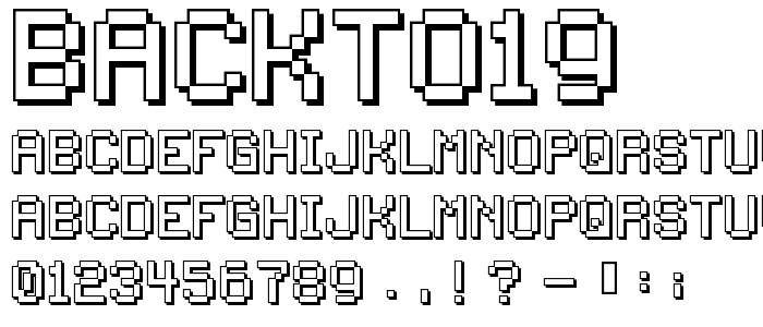 Backto19 font