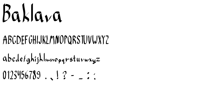 Baklava font