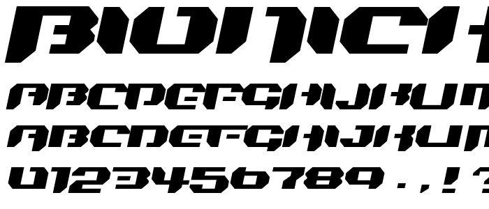 Bionickidsimpleslanted font