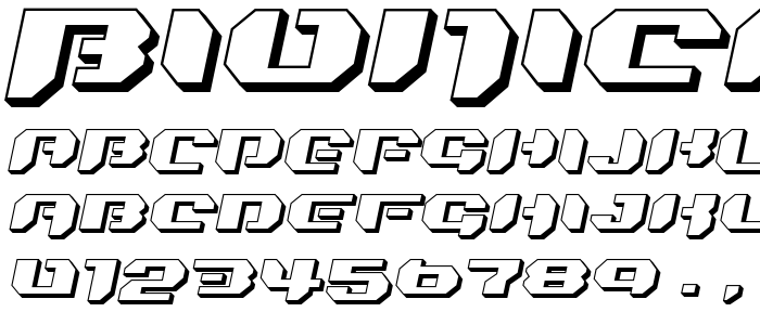 Bionickidslanted3d font
