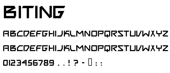 Biting font