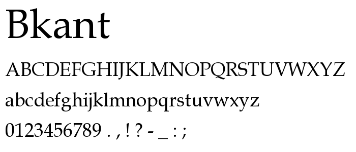 Bkant font