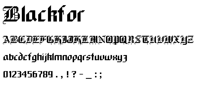 Blackfor font
