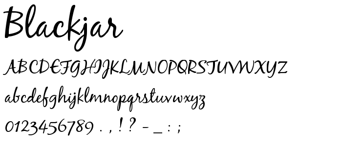 Blackjar font