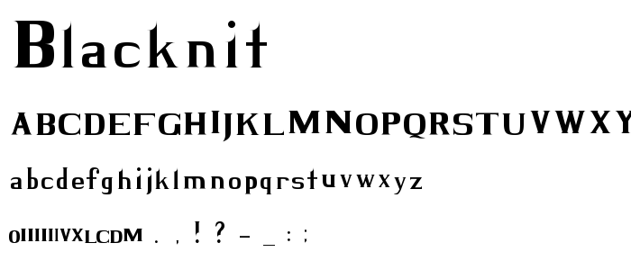 Blacknit font