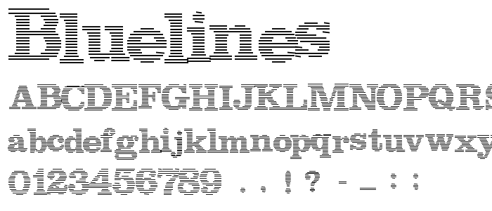 Bluelines font